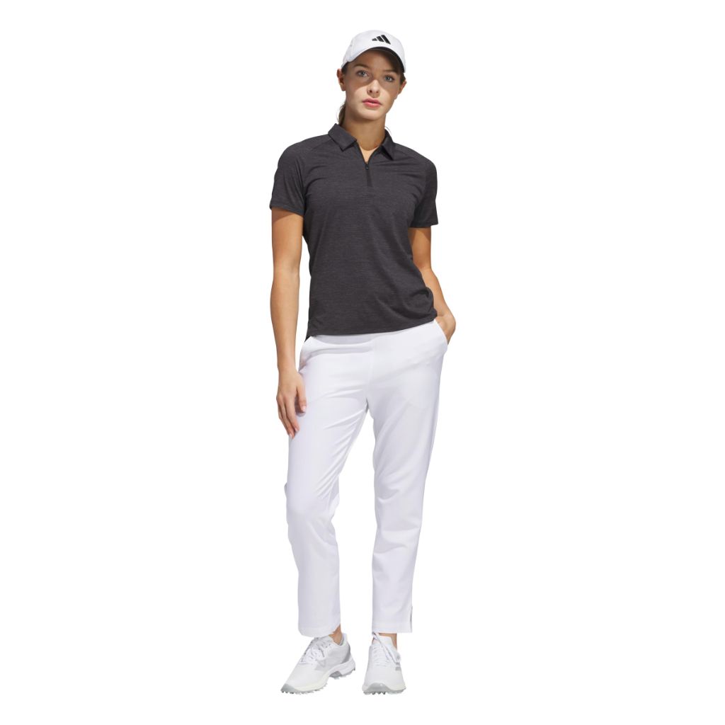 adidas Women's Ultimate365 Heather TWISTKNIT Polo Shirt - Black/Gray, Large