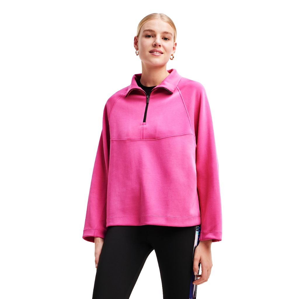 Desigual Oversize Sport Sweatshirt, Rosa Mora, SZ M