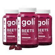 Goli Nutritional Supplement, Beets Cardio Gummy, 180 Count(3 Pack of 60), 100mg CoQ10 & Beet Root Extract
