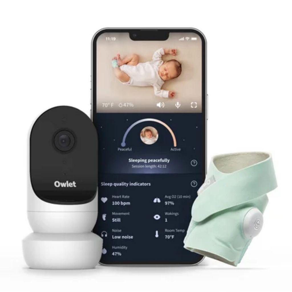 Owlet - Dream Duo 2 Smart Baby Monitor: FDA-Cleared Dream Sock and Cam 2 HD Wi-Fi Video - Mint