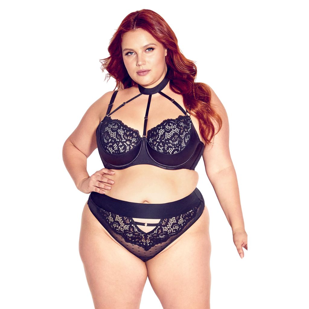 SZ 34G, Fox & Royal Women's Plus Size Bra - Hollie Underwire Demi | Black