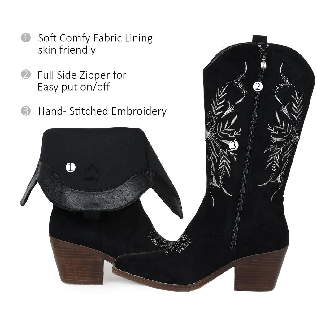 Gioanroca Cowboy Boots for Women, Black - size 10