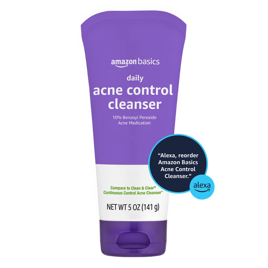 Amazon Basics Acne Treatment Face Wash - Daily Control Cleanser | 5 Ounce (3Pk)