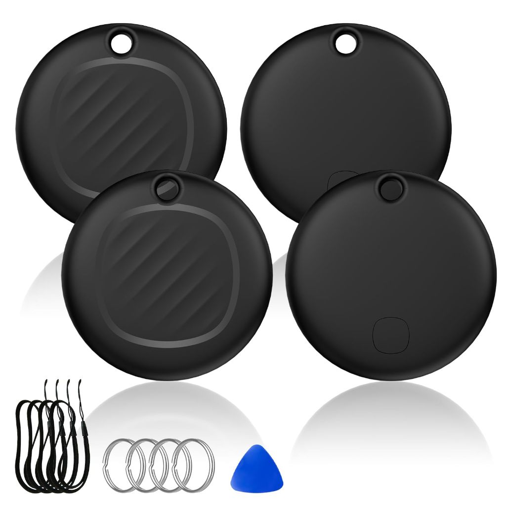 CHRFRY Air Tracker Tags - 4 Pack, Bluetooth Tracker for Apple Find My (iOS Only)