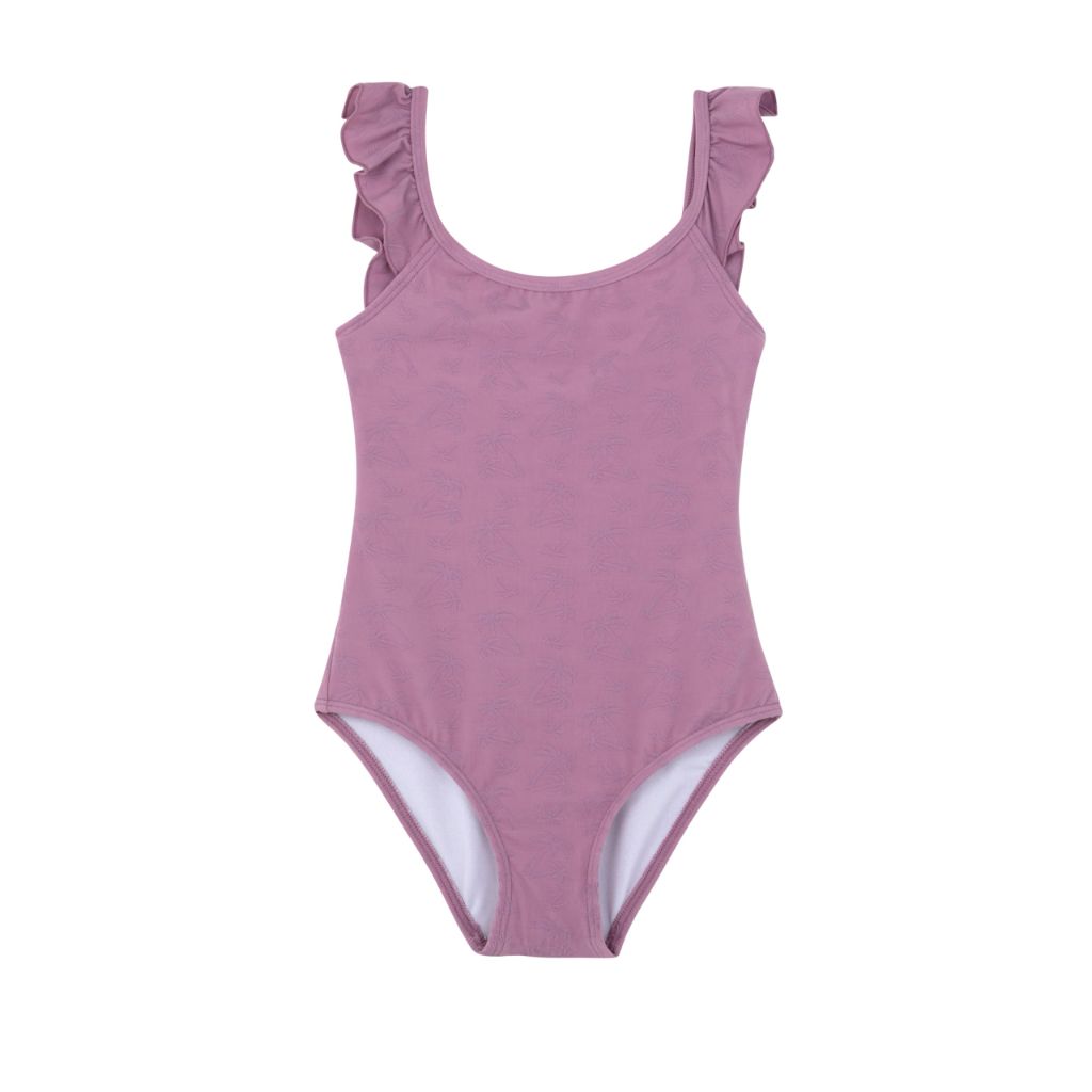 Gottex Girls Kids Textured Square Neck Ruffle One Piece Swimsuit, 5, Pink