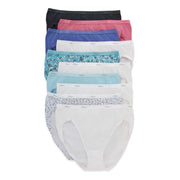 SZ 8, Hanes womens Cotton briefs underwear, 10 Pack - Hi Cut Assorted 1