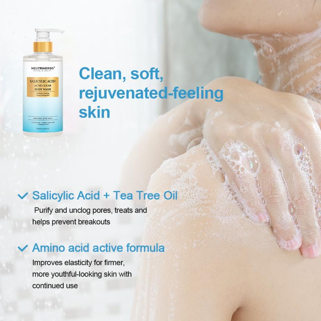 Neutriherbs Acne Body Wash, Anti Acne/Prone Skin Shower Gel - Grapefruit Scent 16.9 Fl.Oz