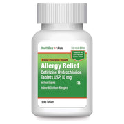 HealthCareAisle Allergy Relief - Cetirizine Hydrochloride Tablets USP, 10 mg - 300 Tablets