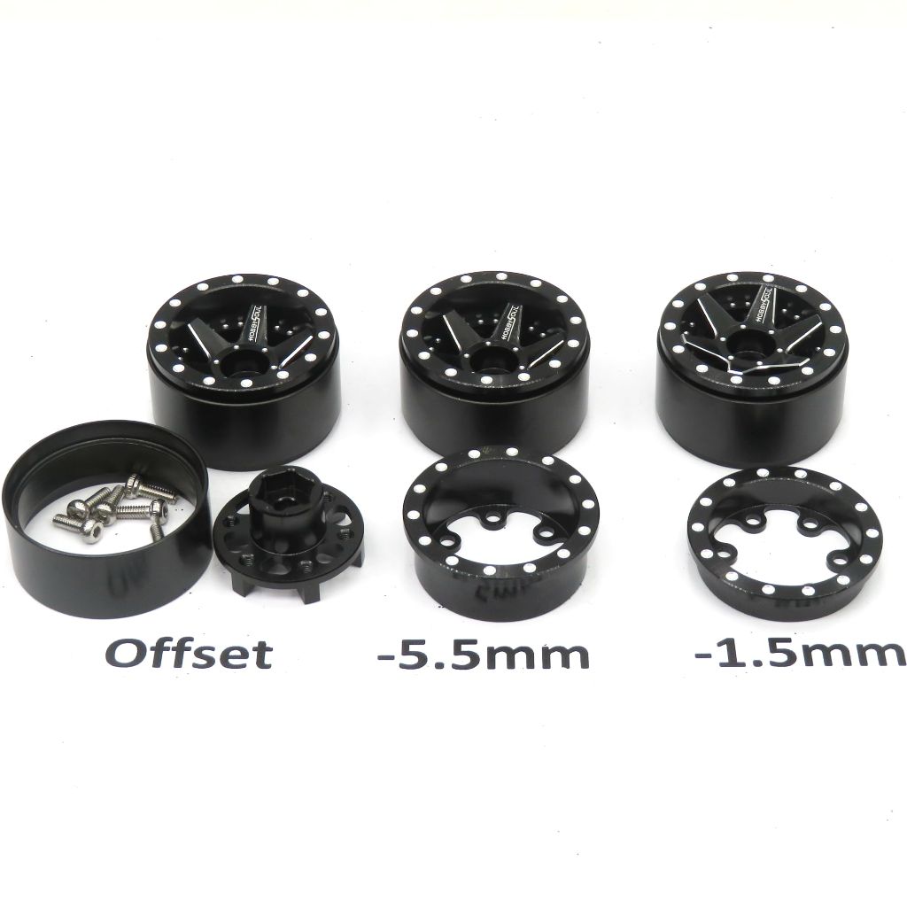 HOBBYSOUL 61mm Soft Sticky 1.0 tires & Adjustable Offset 1.0 beadlock wheels