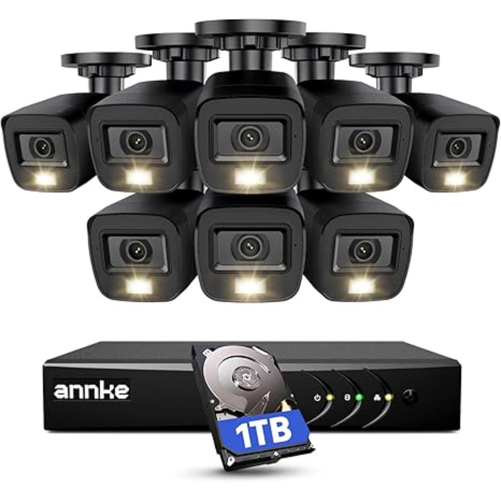 Annke 3K Lite Wired Outdoor Security Camera System - 8 Ch., 1TB HDD - Black
