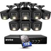 Annke 3K Lite Wired Outdoor Security Camera System - 8 Ch., 1TB HDD - Black