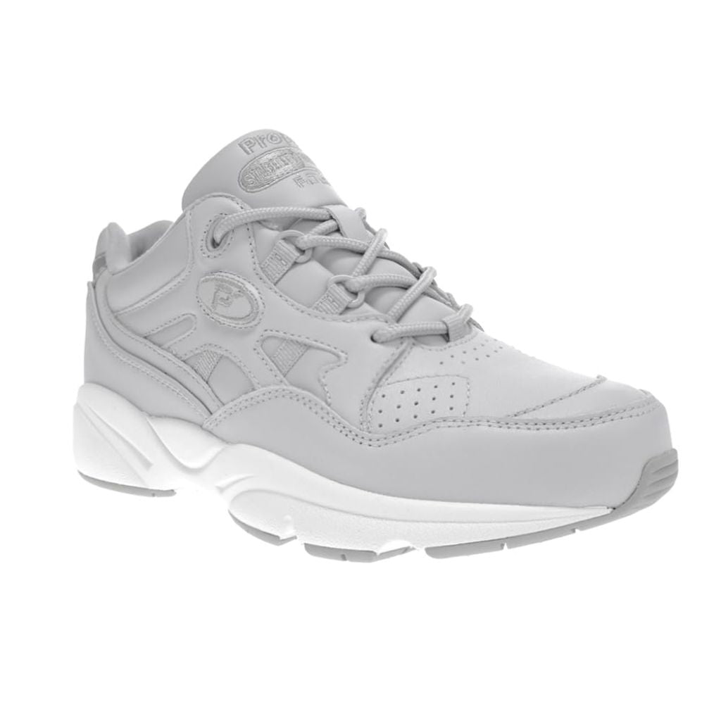 Propét Women's Stability Walker Athletic Comfort Sneaker White/Grey 8 N US