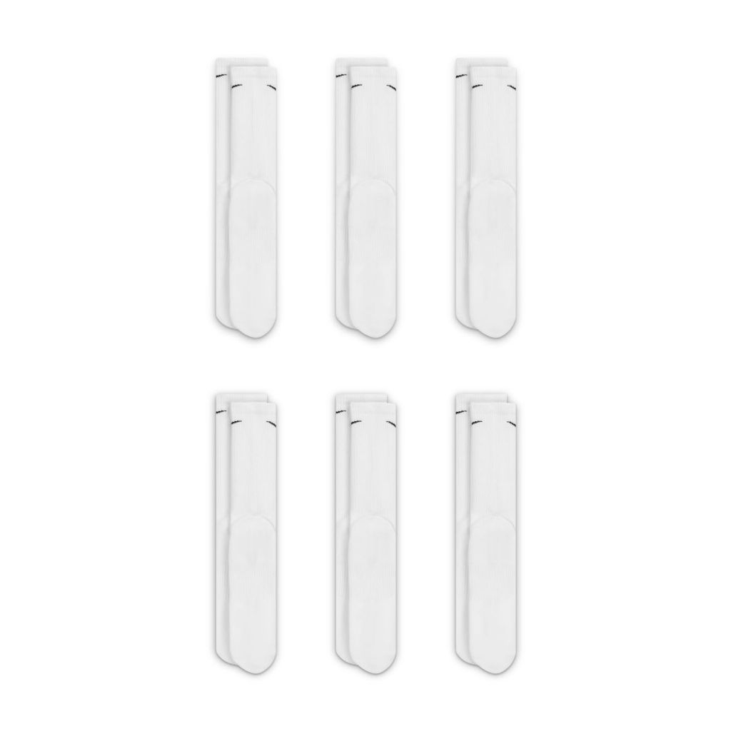 NIKE Dri-Fit Training Cotton Cushioned Crew Socks (Large, White)