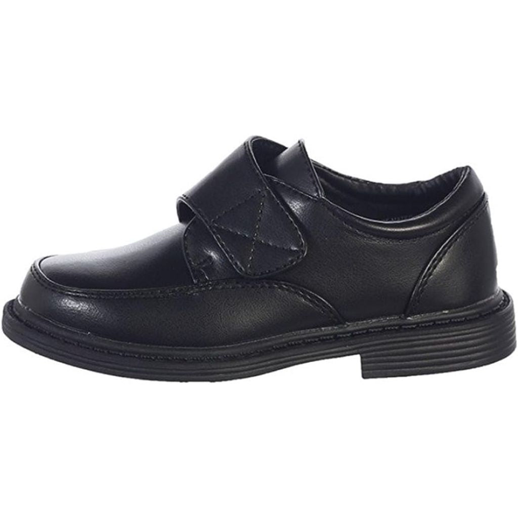 Lito Boys Matte Dress Shoes with Strap, Boys' 5, Black