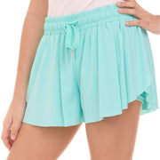 Pink Angel Butterfly Girls’ Flowy Athletic Shorts with Phone Pocket Double Layered Design - XS