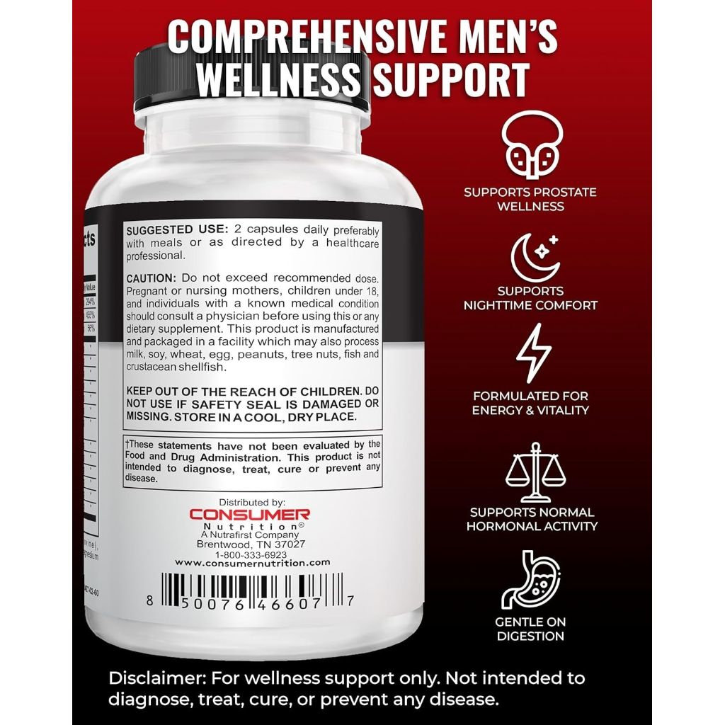 Consumer Nutrition Prostate Defense Advanced Formula Prostate Support - 60 Caps