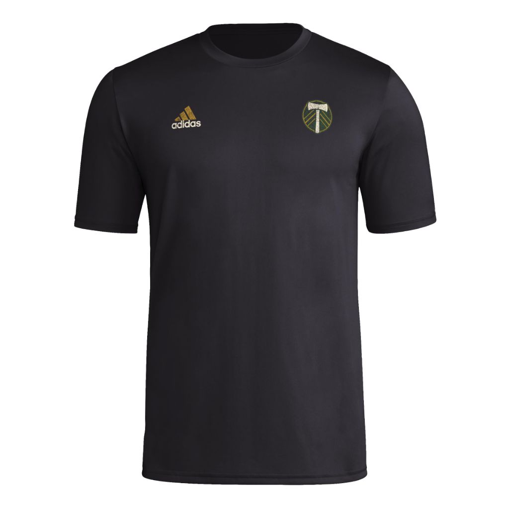Adidas Men's Portland Timbers MLS Short Sleeve T-Shirt, Black, X-Small