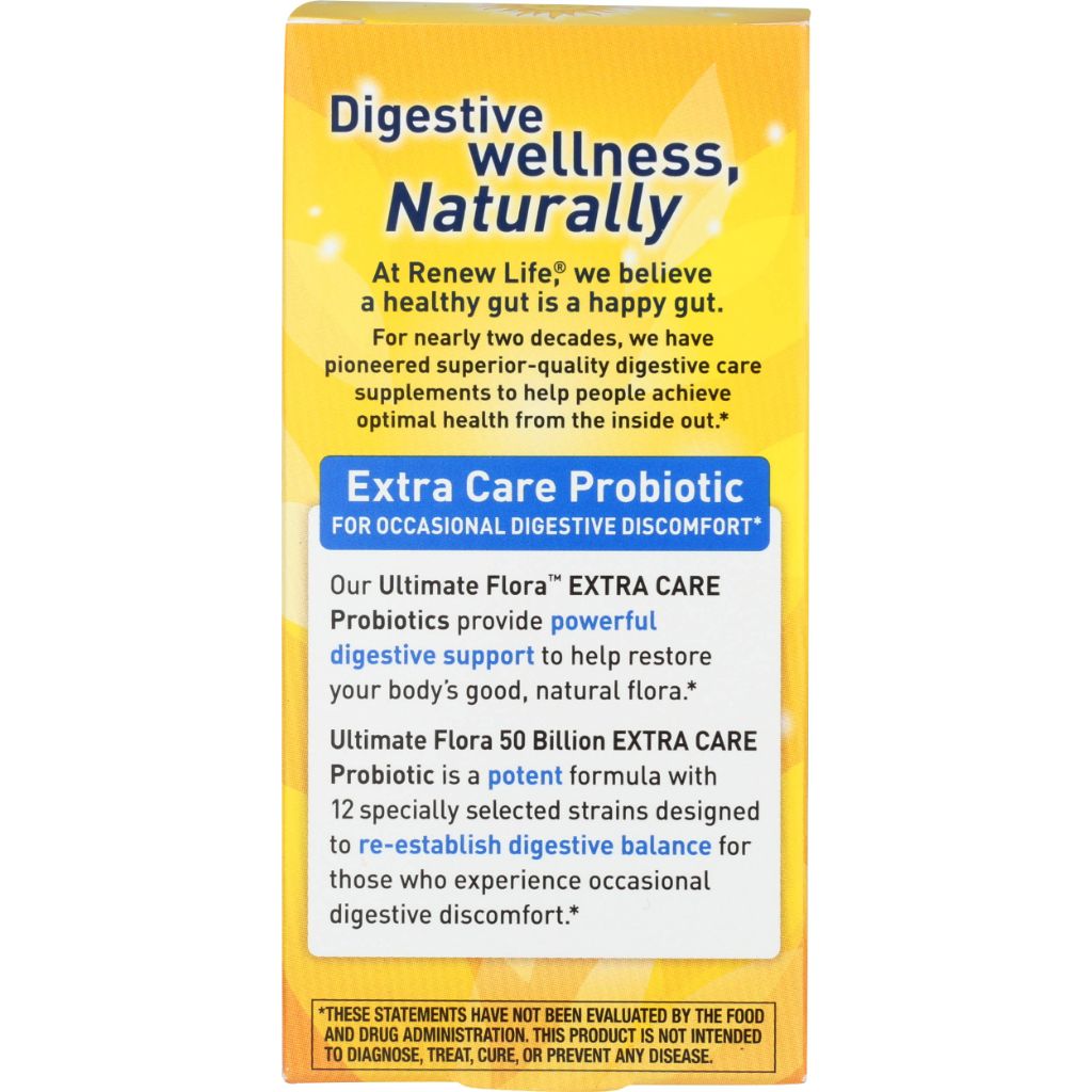 Renew Life Extra Care Ultimate Flora Probiotic 50 Billion CFU - 30 Delayed-Release Capsules