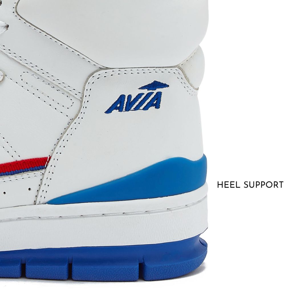 SIZE 6M/7.5W Avia 830 Men's Basketball Shoes, Retro High Top Sneakers  - White/Navy Blue/Red