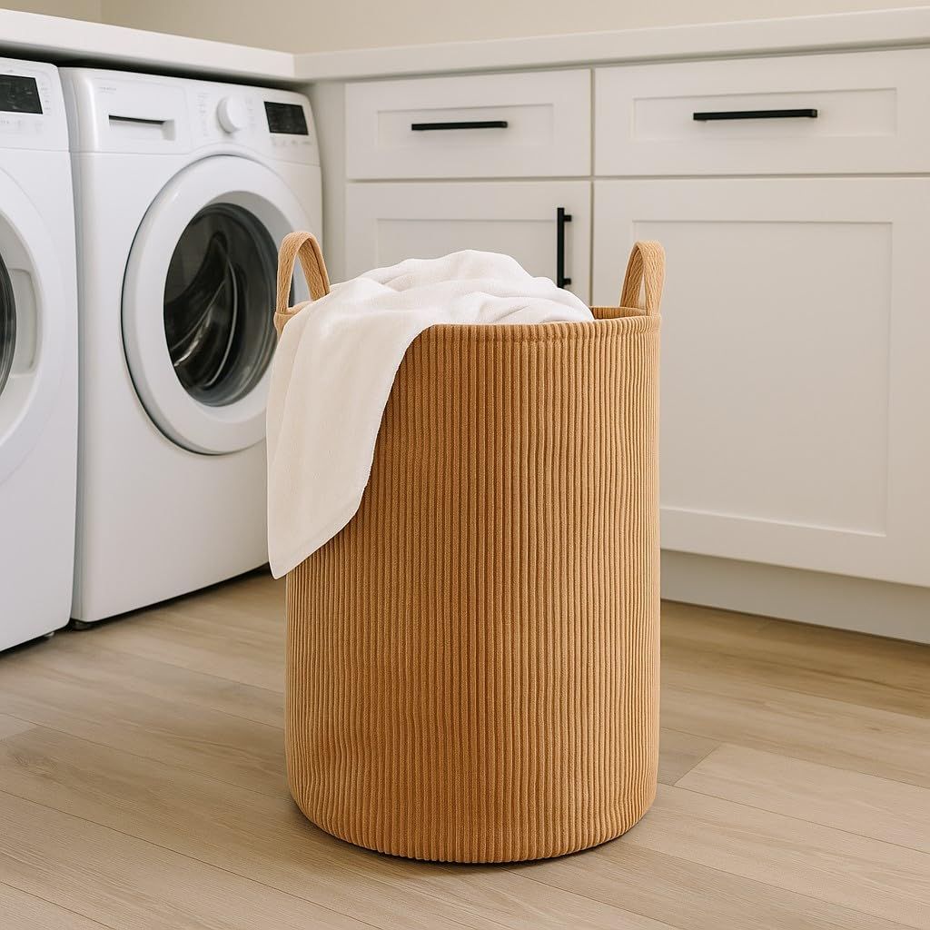 PUTSKA Laundry Basket Hamper – Blanket Basket for organizing, Décor and Toys, Clothes Hamper – Perfect for Baby and Kids Room, Nursery, Bedroom, Bathroom, Living Room – Extra large, Brown
