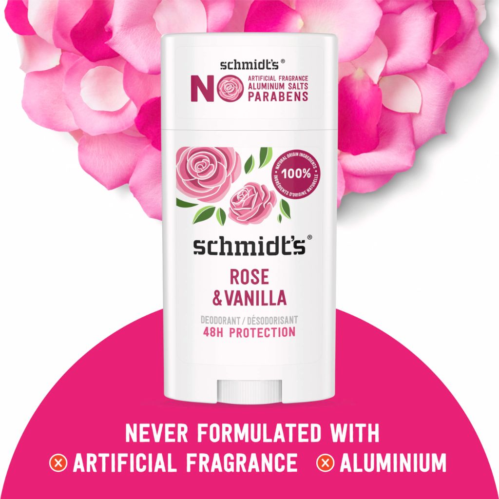 Schmidt's Aluminum-Free Vegan Deodorant Rose & Vanilla with 24 Hour Odor Protection 2 Ct , 2.65 oz