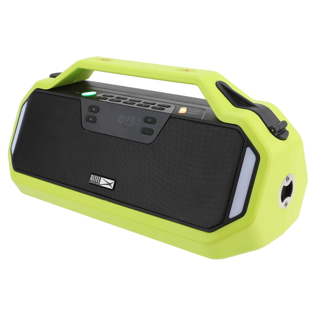 Altec Lansing StormChaser Rechargeable Emergency Radio, Portable Bluetooth Speaker, LED Camping Flashlight