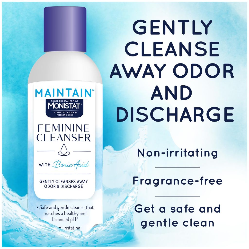 Monistat Boric Acid Feminine Wash, Fragrance-Free with Gentle pH-Balanced Formula, 10 Fl Oz