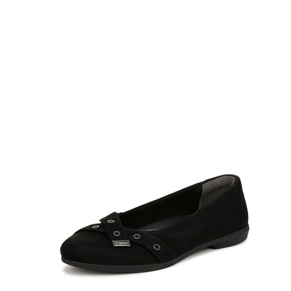 LifeStride Women's Kira Ballet Flat Ballet Flat Black Microfiber 8.5 M