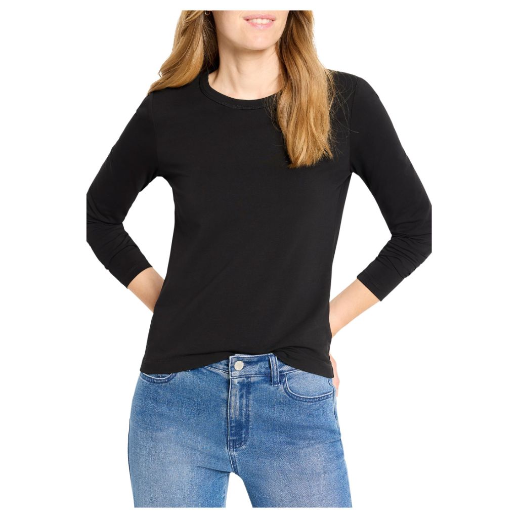 SZ M, NIC+ZOE, Womens, Perfect Knit Long Sleeve Top, Black Onyx