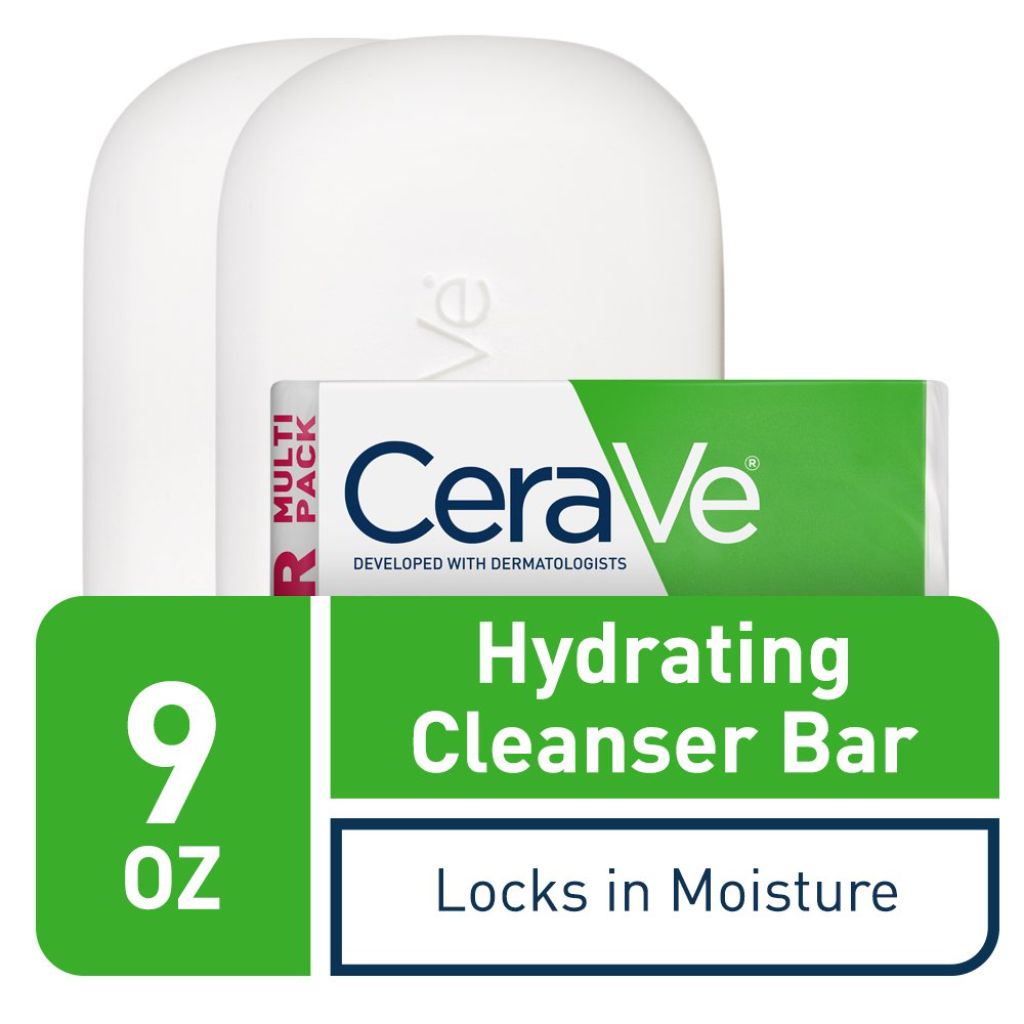 CeraVe Hydrating Cleanser Bar, Fragrance-Free, 2Pk, 4.5 Ounce Each