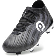 AMZZPIK Little Kids Soccer Cleats - Black/White, Size 12