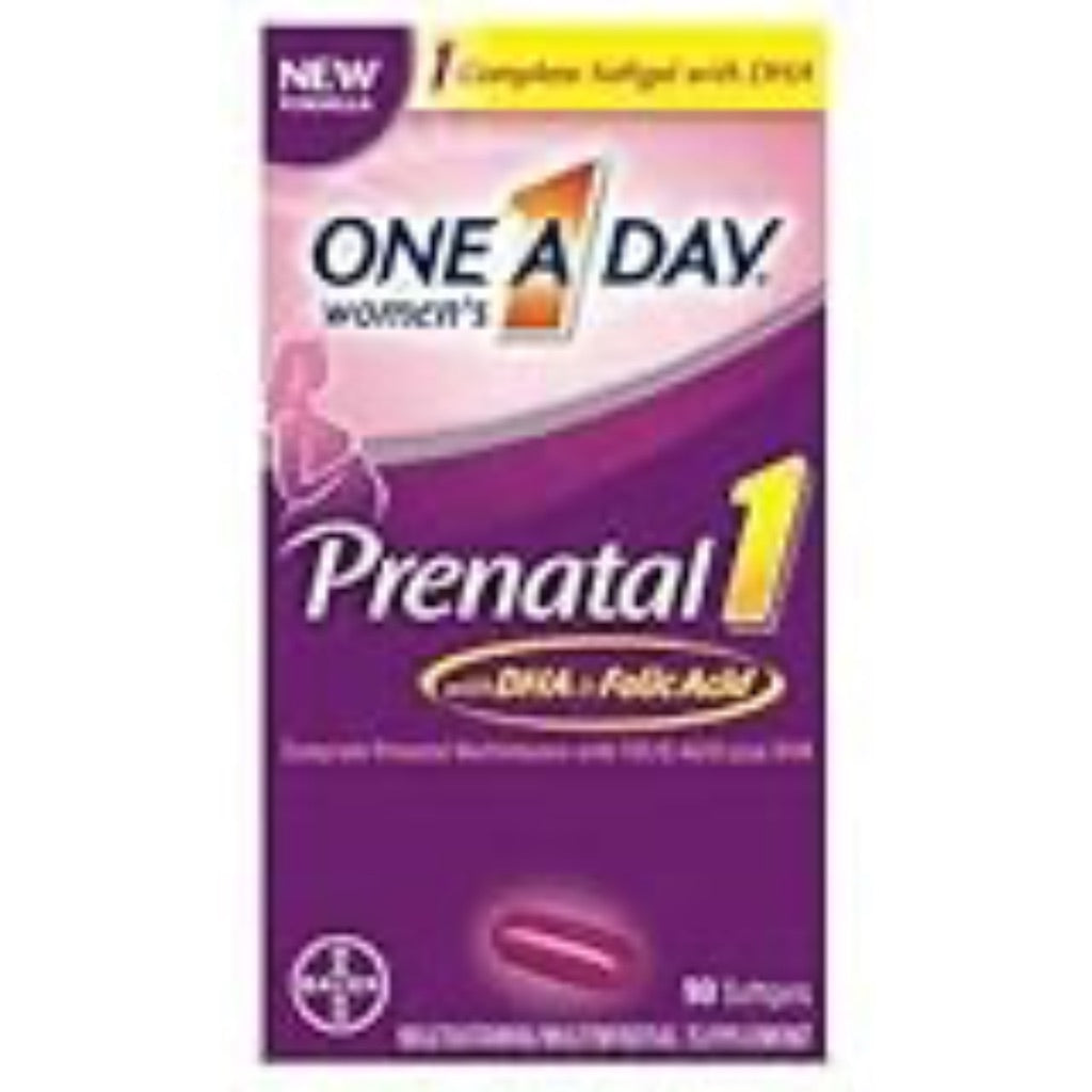One A Day Prenatal Vitamins  Folic Acid  Iron  Omega 3 (DHA)   90 Count