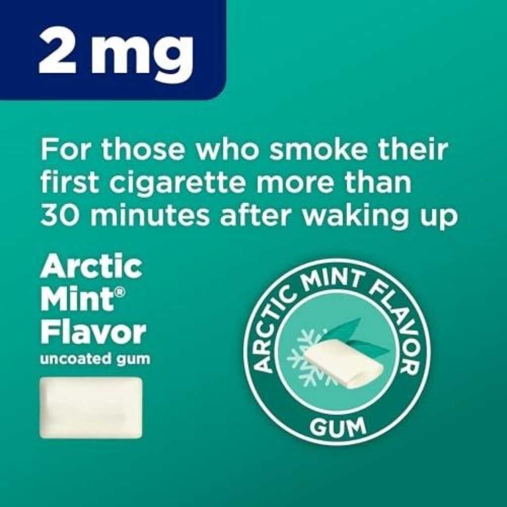 Amazon Basic Care Uncoated Nicotine Polacrilex Gum 2 Mg (nicotine), Mint Flavored, Stop Smoking Aid, 220 Count (Packaging May Vary)