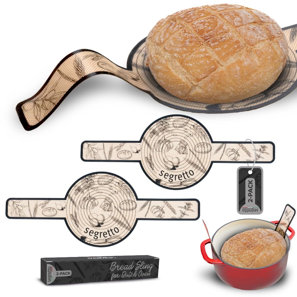 XFasten Sourdough Silicone Bread Sling for Dutch Oven 2-Pack Non-Stick