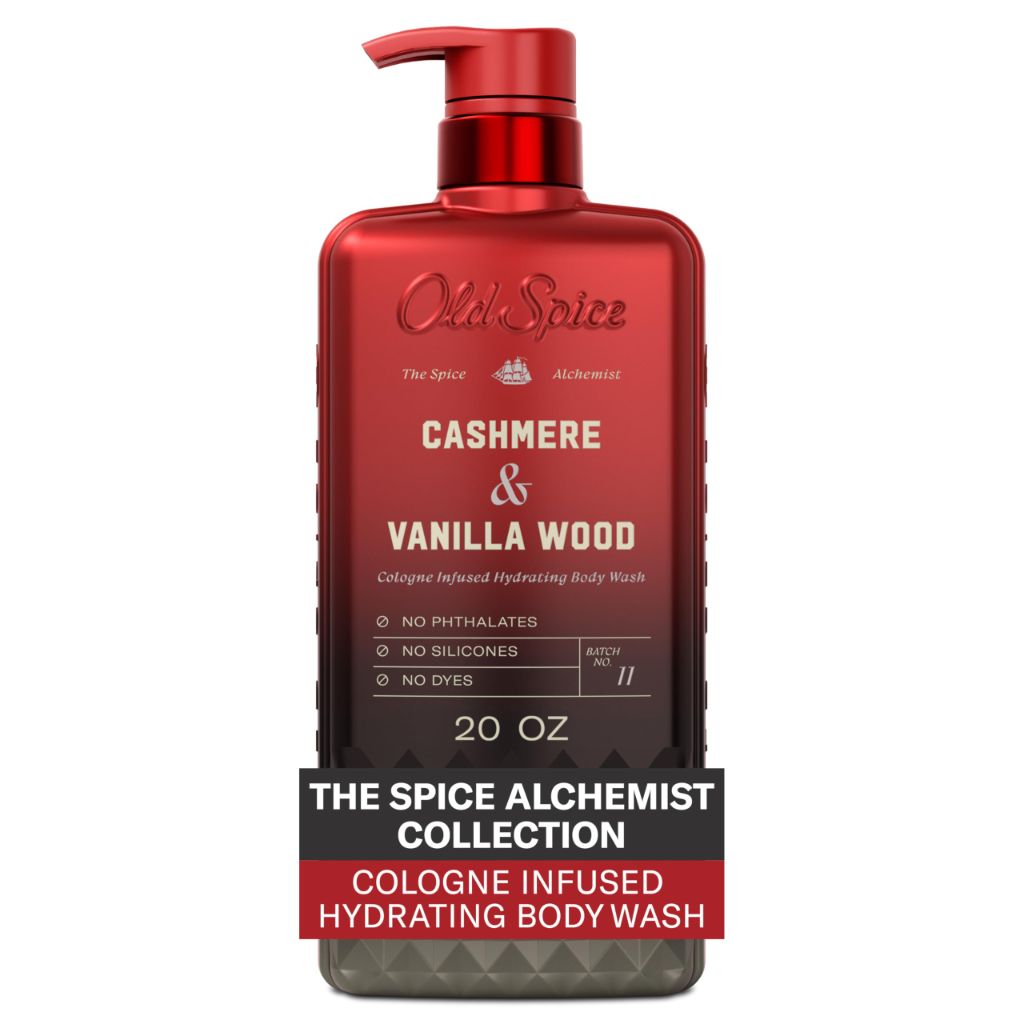 Old Spice Body Wash for Men, The Spice Alchemist Collection,  Cashmere + Vanilla Wood Scent, 20 oz