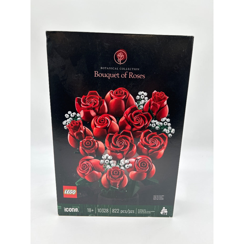 LEGO Icons Dozen Roses ABS Plastic Multicolor 822 Pc, 10328
