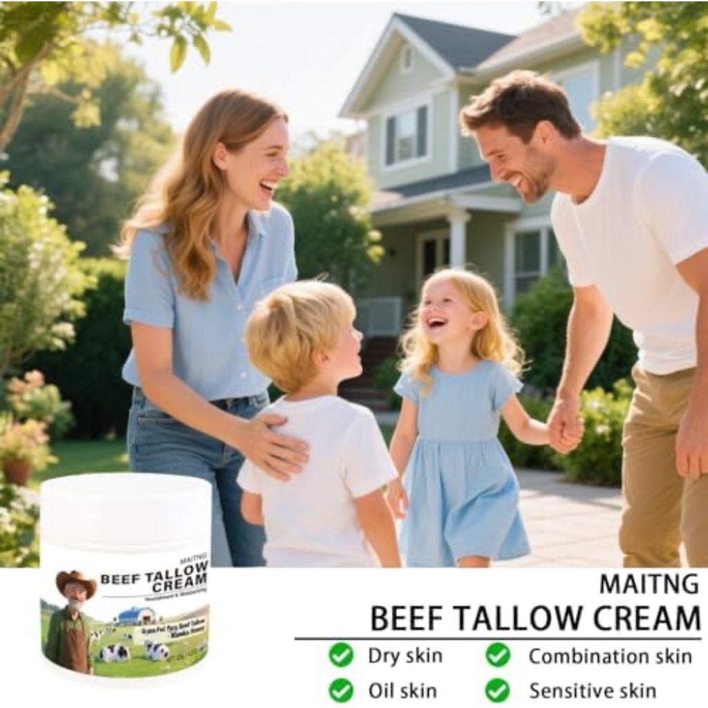 Tallow and Honey Balm,Beef Tallow for Skin,Tallow Face Moisturizer,Grass-Fed Beef Tallow & Raw Wild Honey for Hydrated Smooth Skin