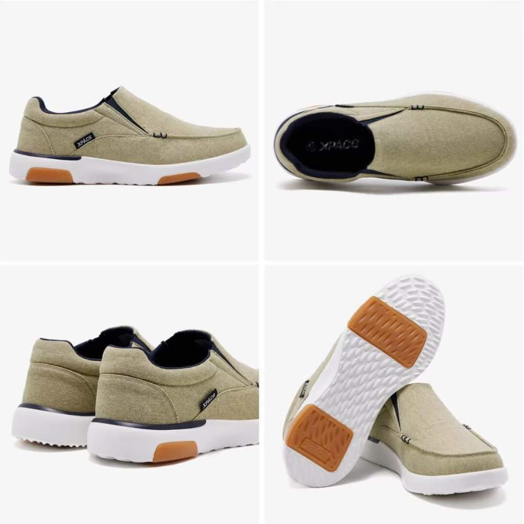 SZ 10 XPACS Ultra Premium Orthotic Casual Loafers for Mens, Ergonomic Arch Support Slip-On Loafers for Plantar Fasciitis,  Khaki