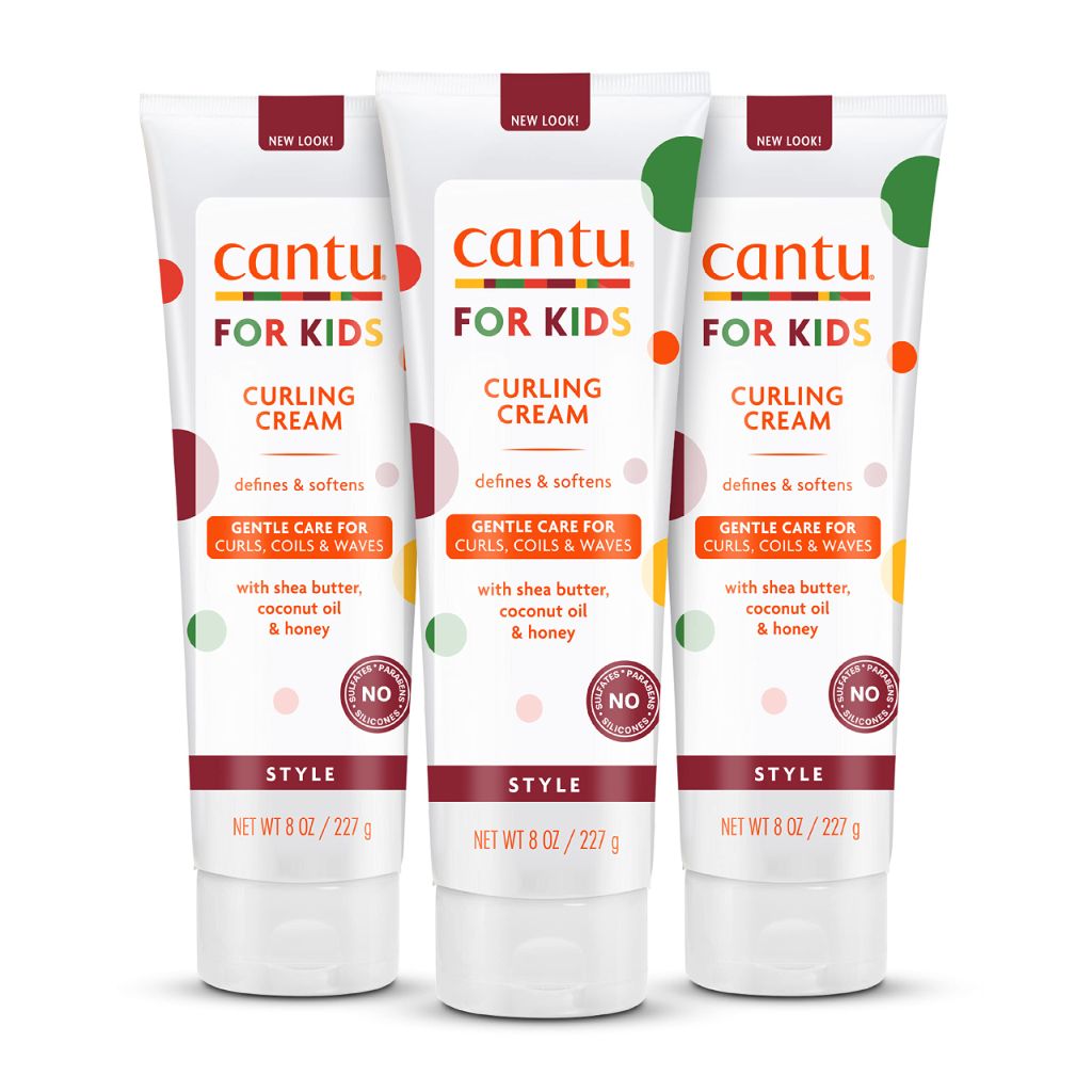 Cantu Care for Kids Paraben & Sulfate-free Curling Cream with Shea Butter, 8 oz (Pack of 3)