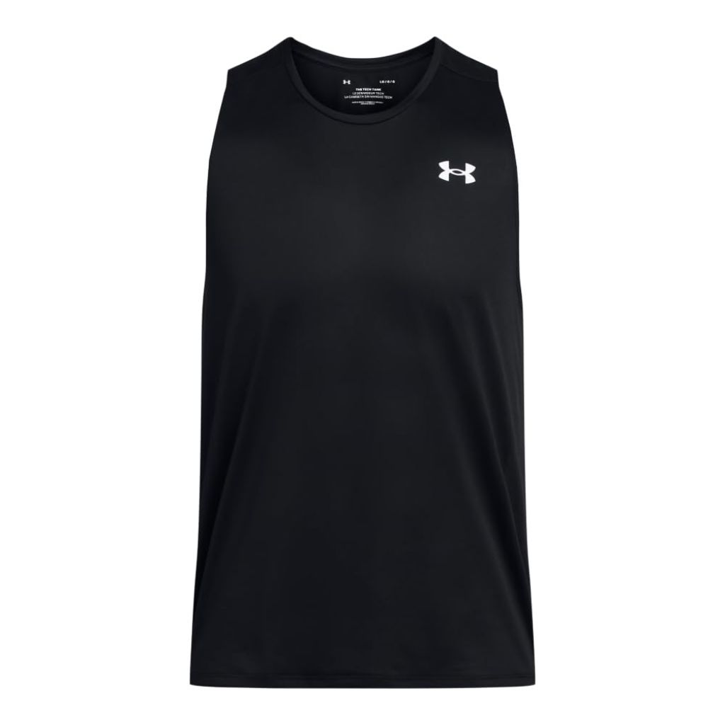 Under Armour Men's Tech Tank Top, Black / White, X-Large