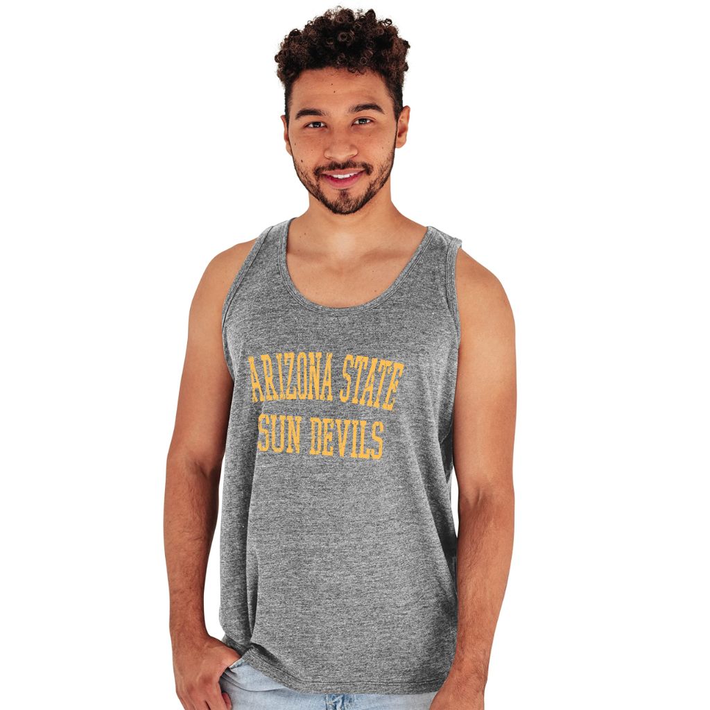 Blue 84 Men's Arizona State Sun Devils Tank Top Tri-Blend, Arizona State Sun Devils Heather Gray, X-Large