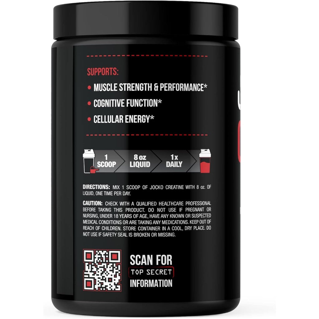 Jocko Fuel Jocko Fuel Creatine Monohydrate Powder, Unflavored, 16oz (90 Servings)