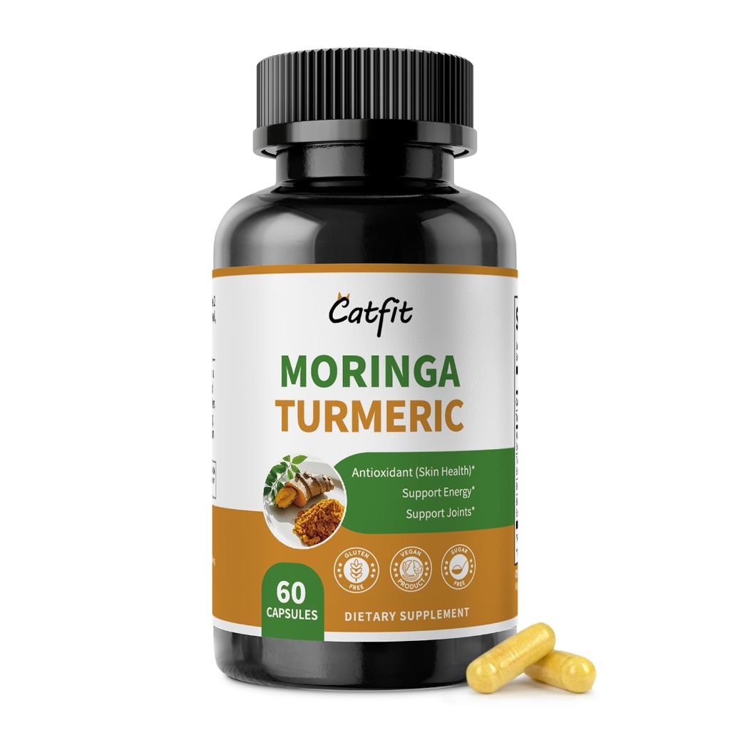 Moringa Capsules 10-in-1 Superfood Supplement – Turmeric Curcumin, Bromelain & Black Pepper