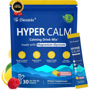 HyperCalm Super Cortisol Drink, w. Magnesium Glycinate Powder, L-theanine, Ashwagandha, Vitamin D3, 30 Share Raspberry Lemonade Electrolytes Powder, No Sugar, Helps with Sleep and relieves Stress