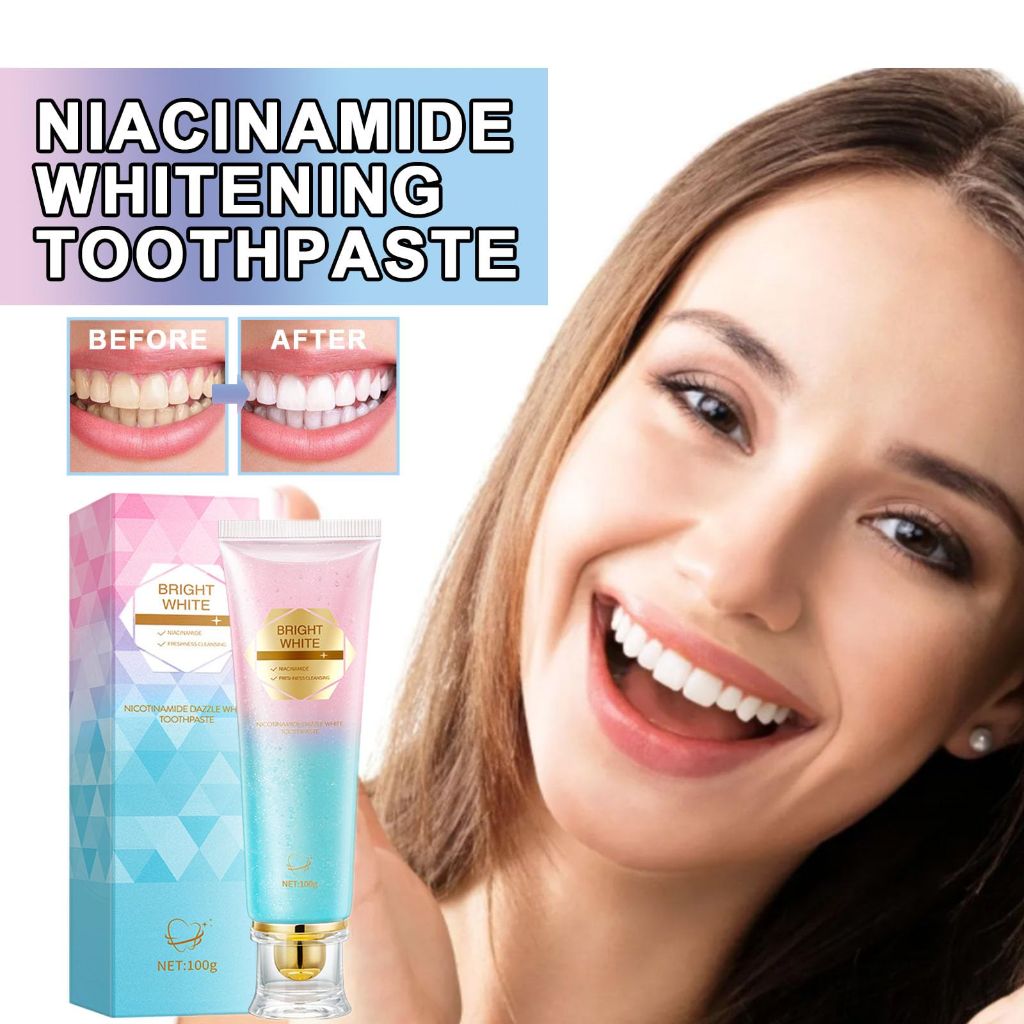 2 Pcs Bright White - Radiant Niacinamide Whitening Toothpaste | 100g