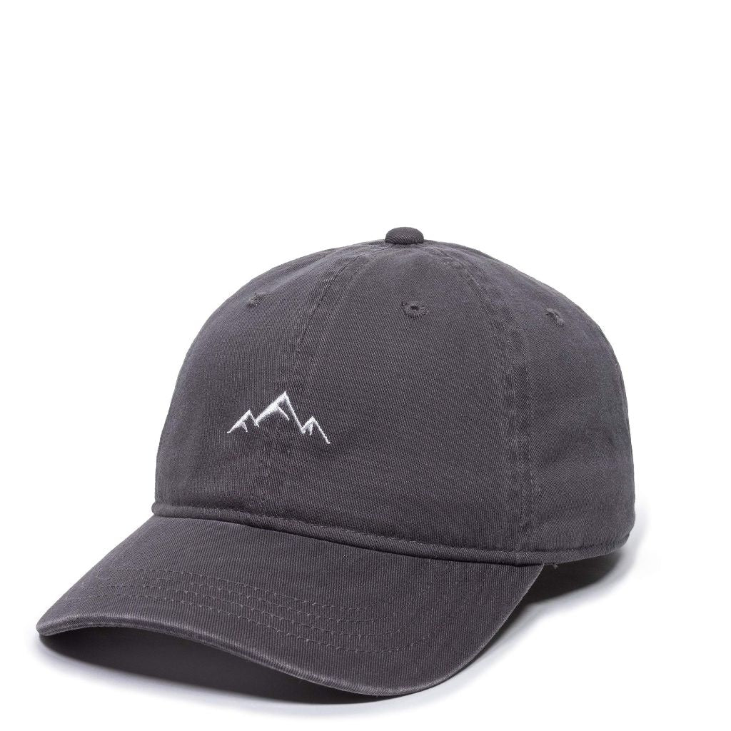 Outdoor Cap Mountain Embroidered Unstructured Baseball Cap for Adults, Charcoal
