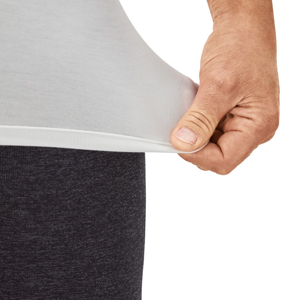 Hanes Ultimate Men's Stay Tucked Undershirt Perfect Flex V-Neck Tee, White - size L