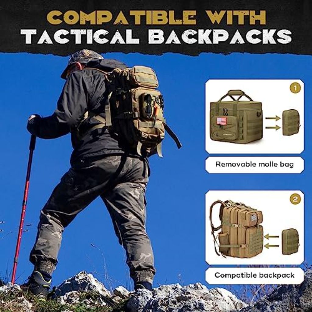 Maelstrom Tactical Lunch Box, Large Durable Insulated Leakproof Cooler, 20 Cans/15 L, Khaki