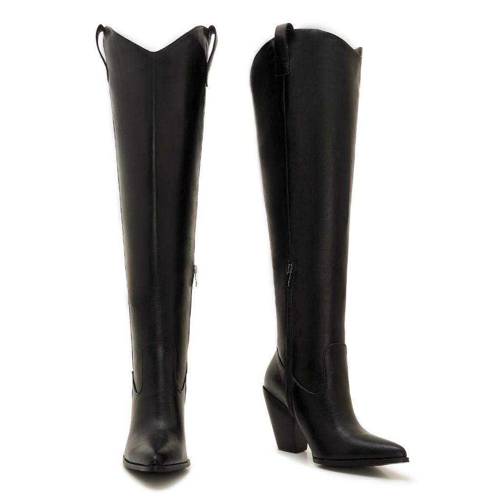 SZ 11W, ZXHYZLZ Women's Wide Calf Over The Knee Boots with Side Zipper – Faux Leather