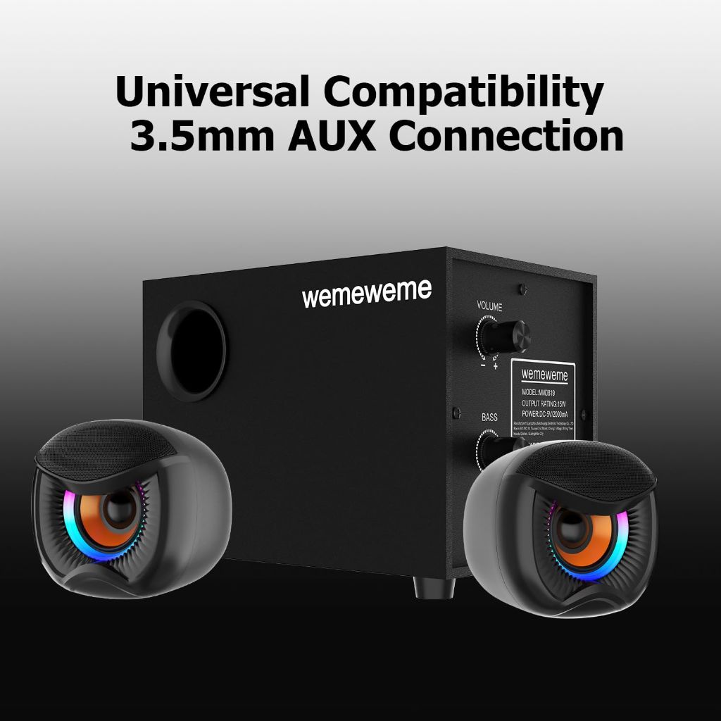 Wemeweme Computer Speakers, PC Speakers with Subwoofer